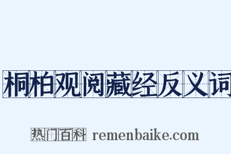 桐柏观阅藏经反义词是什么意思的图片